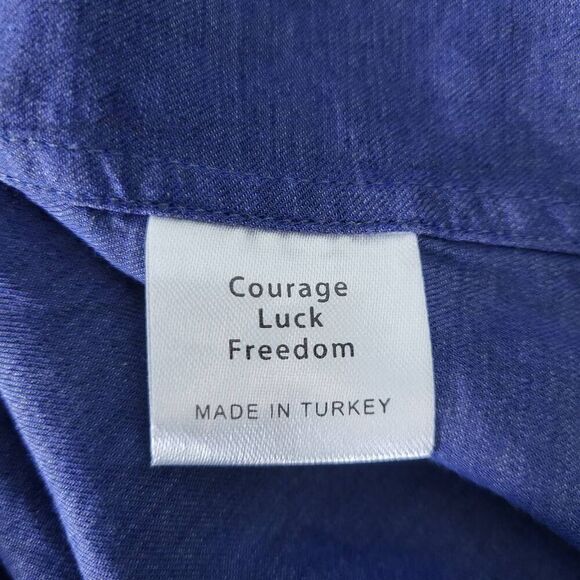 Teddy Stratford Mens NYTD Zip Fit Shirt Size XXL Blue Long Sleeve Twill Athletic - Picture 5 of 8